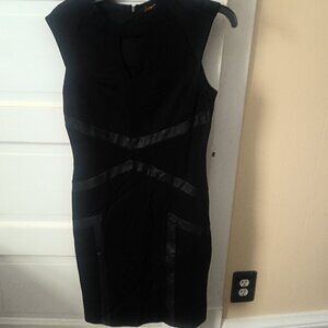 Dex Shift Dress Faux-Leather Details